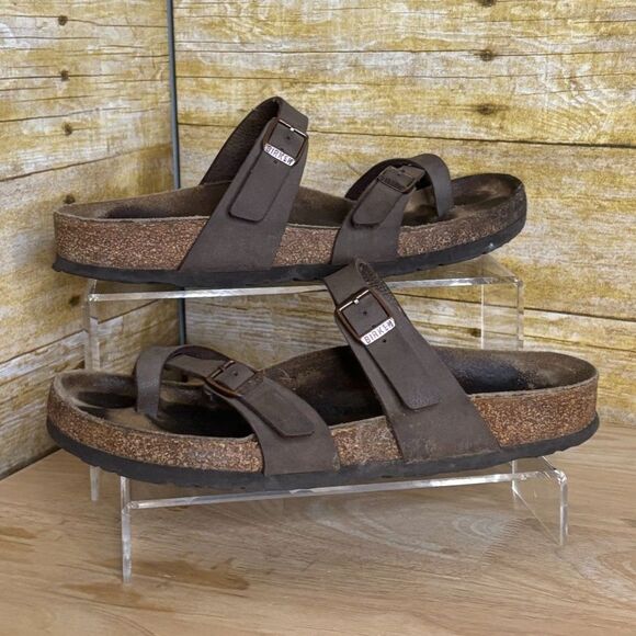 BIRKENSTOCK MAYARI LEATHER FOOTBED SANDALS SZ. 39 - Picture 1 of 6